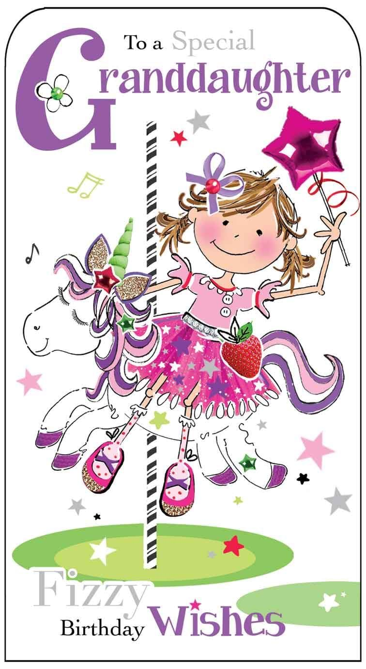 Carousel Granddaughter Birthday Card