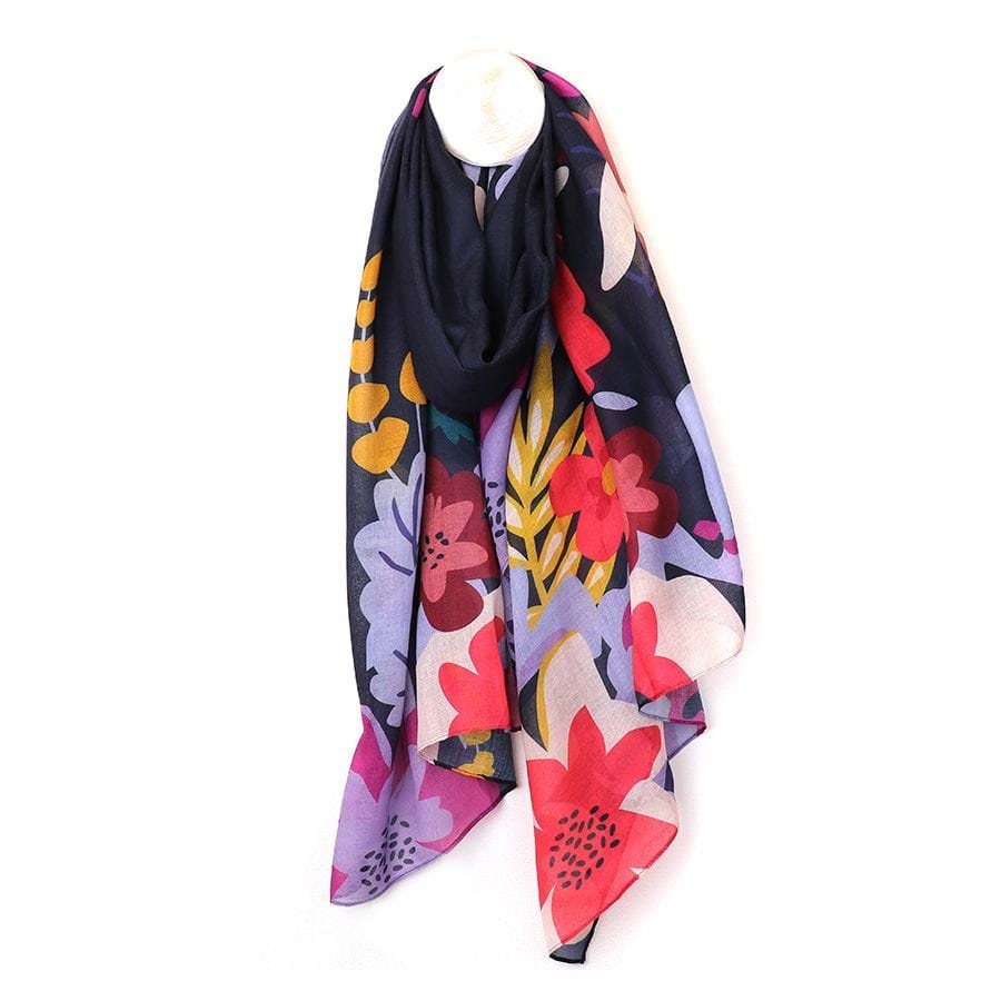 Navy Tropical Paradise Scarf