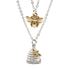 Silver Plated Layered Honey Bee And Beehive Necklace