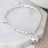 Silver Bracelet with Heart Charm